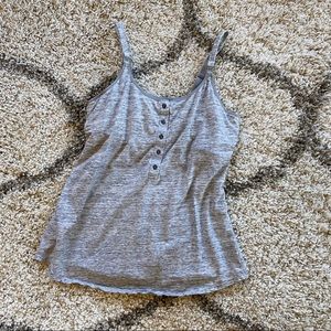 Grey striped nursing spaghetti strap tank top